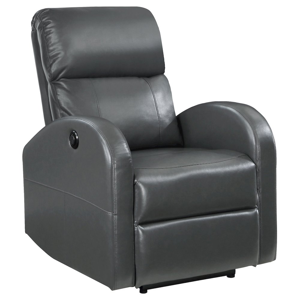 Grant Upholstered Power Recliner Chair Grey. Picture 2