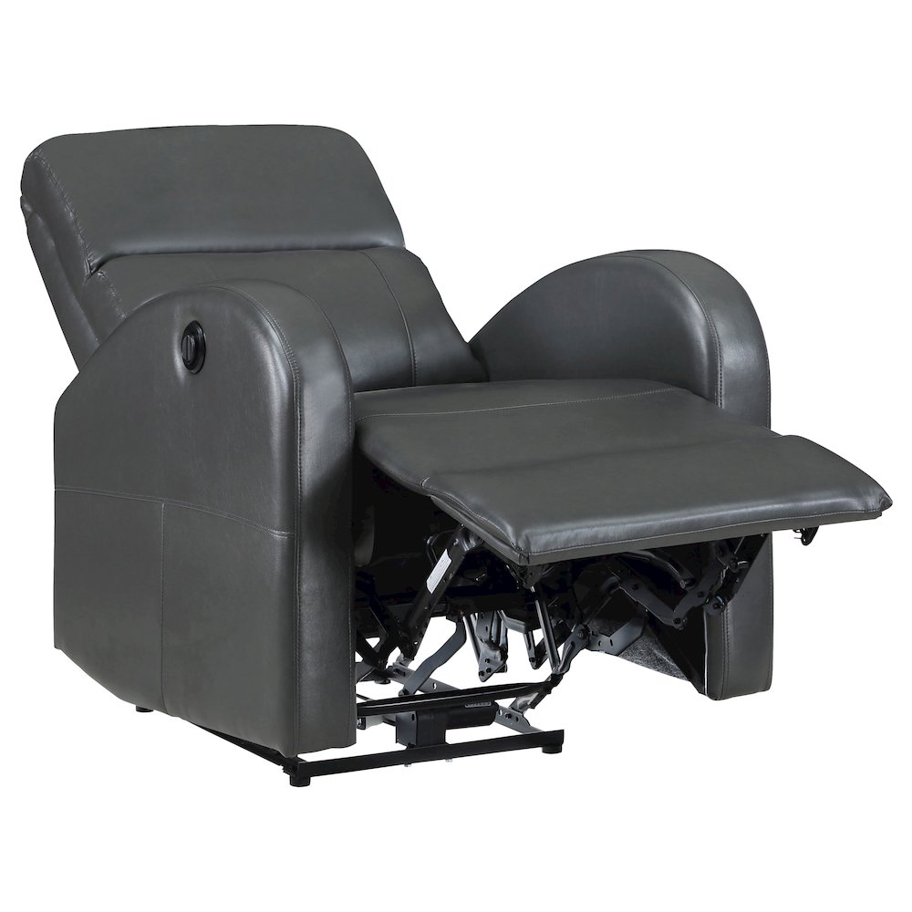 Grant Upholstered Power Recliner Chair Grey. Picture 4