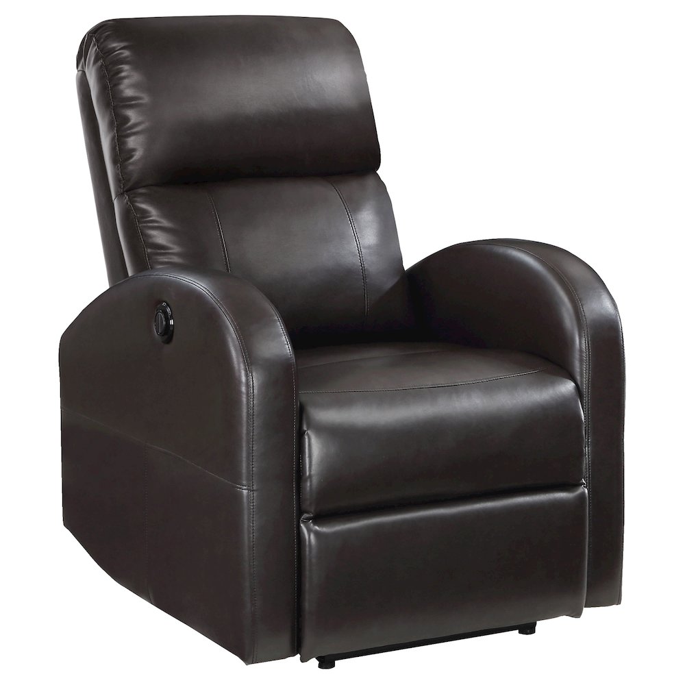 Grant Upholstered Power Recliner Chair Brown. Picture 2