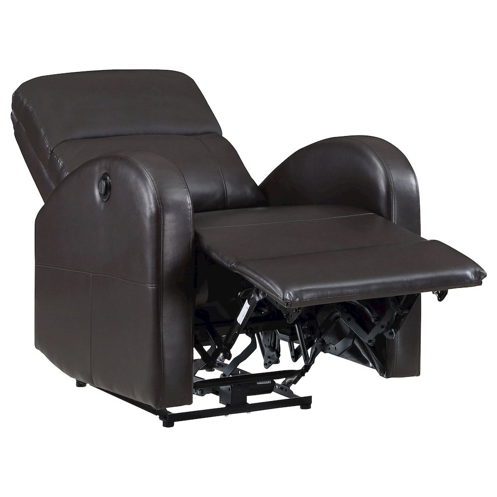 Grant Upholstered Power Recliner Chair Brown. Picture 4