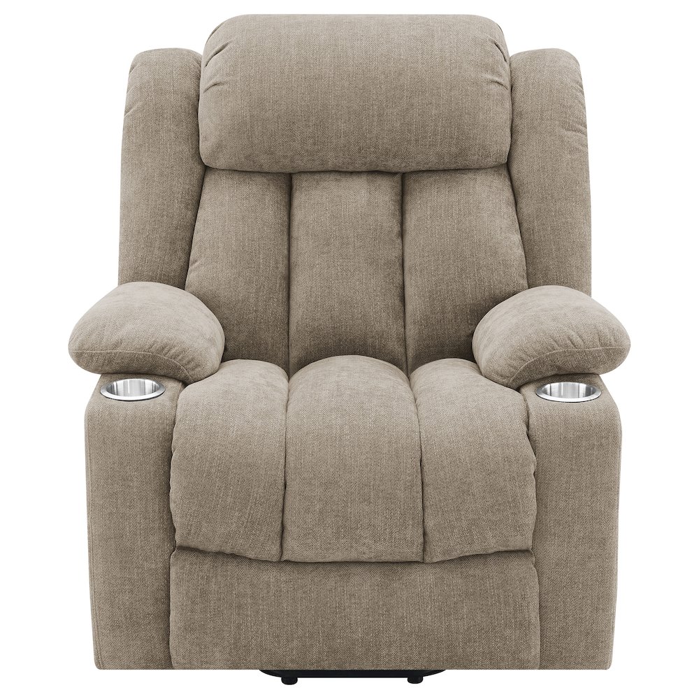 Houston Upholstered Power Lift Recliner Chair Camel. Picture 5