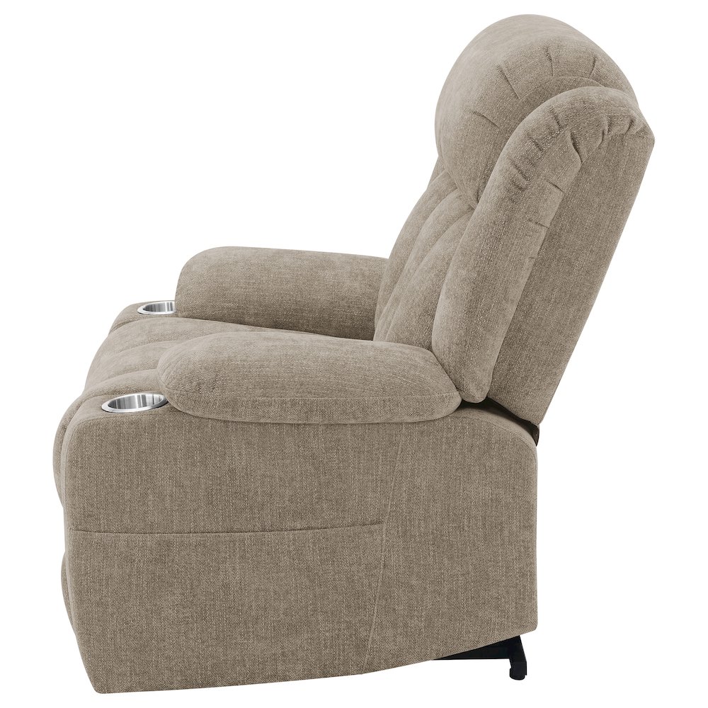 Houston Upholstered Power Lift Recliner Chair Camel. Picture 7
