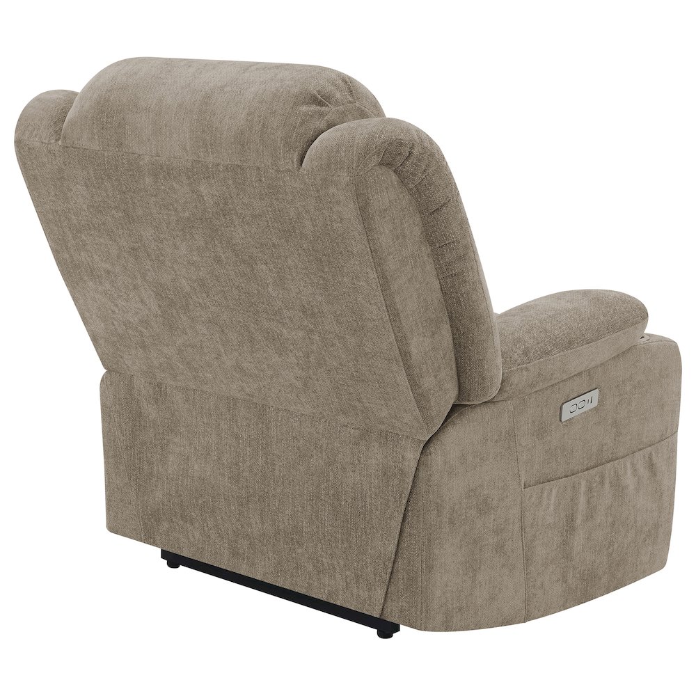 Houston Upholstered Power Lift Recliner Chair Camel. Picture 9