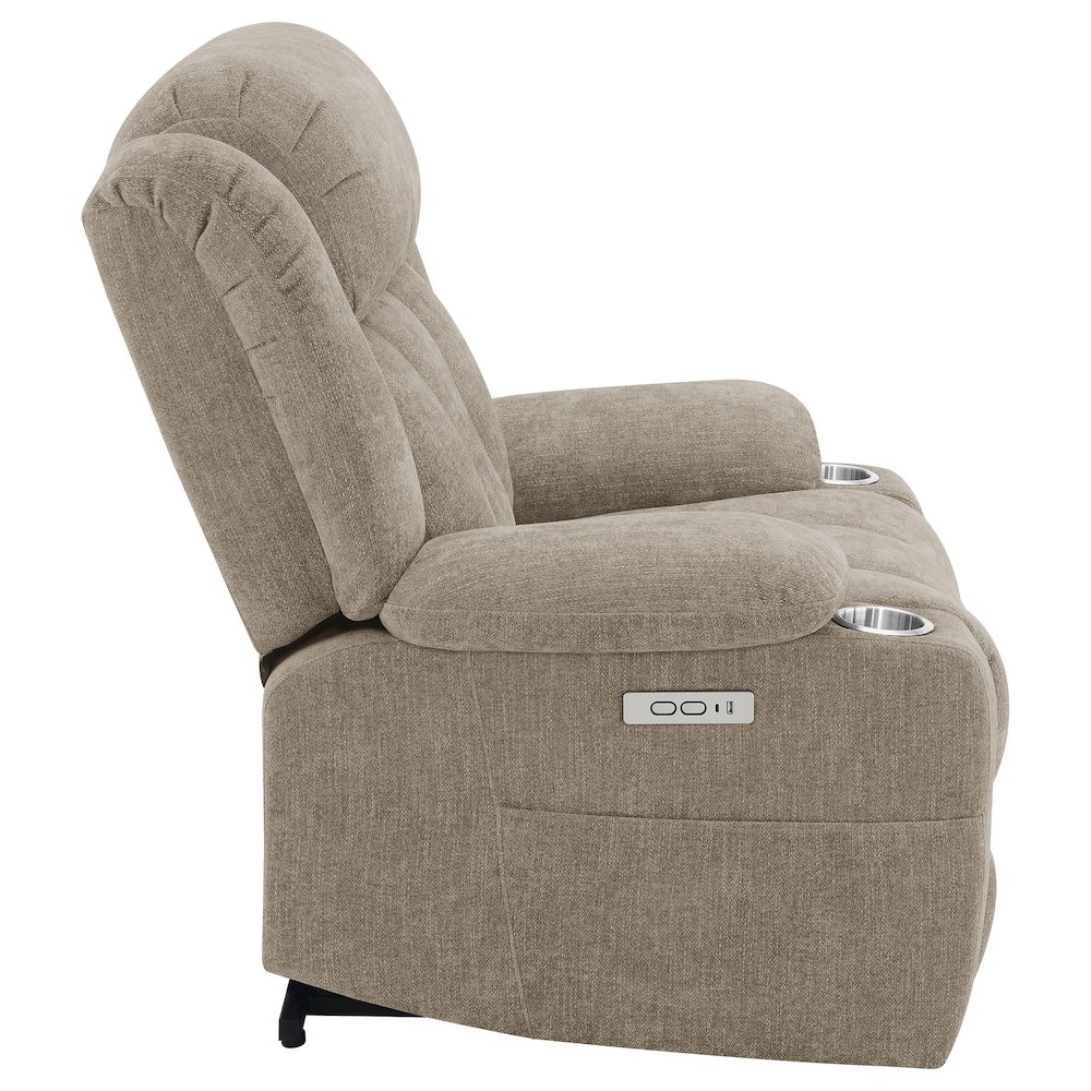 Houston Upholstered Power Lift Recliner Chair Camel. Picture 10
