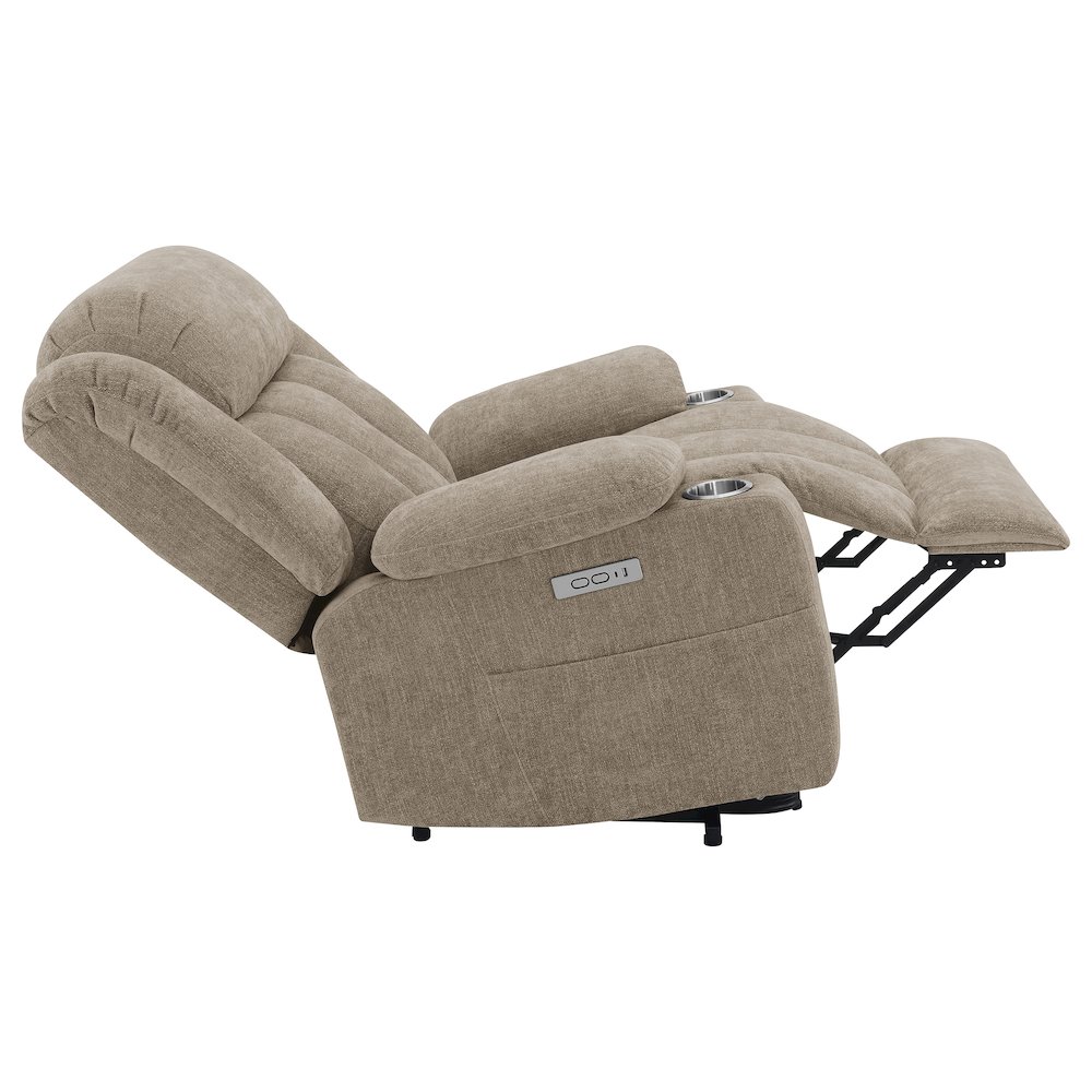 Houston Upholstered Power Lift Recliner Chair Camel. Picture 11