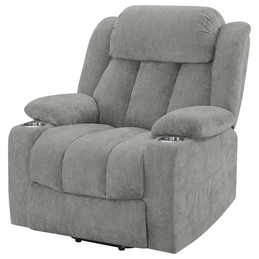 Houston Upholstered Power Lift Recliner Grey. Picture 6