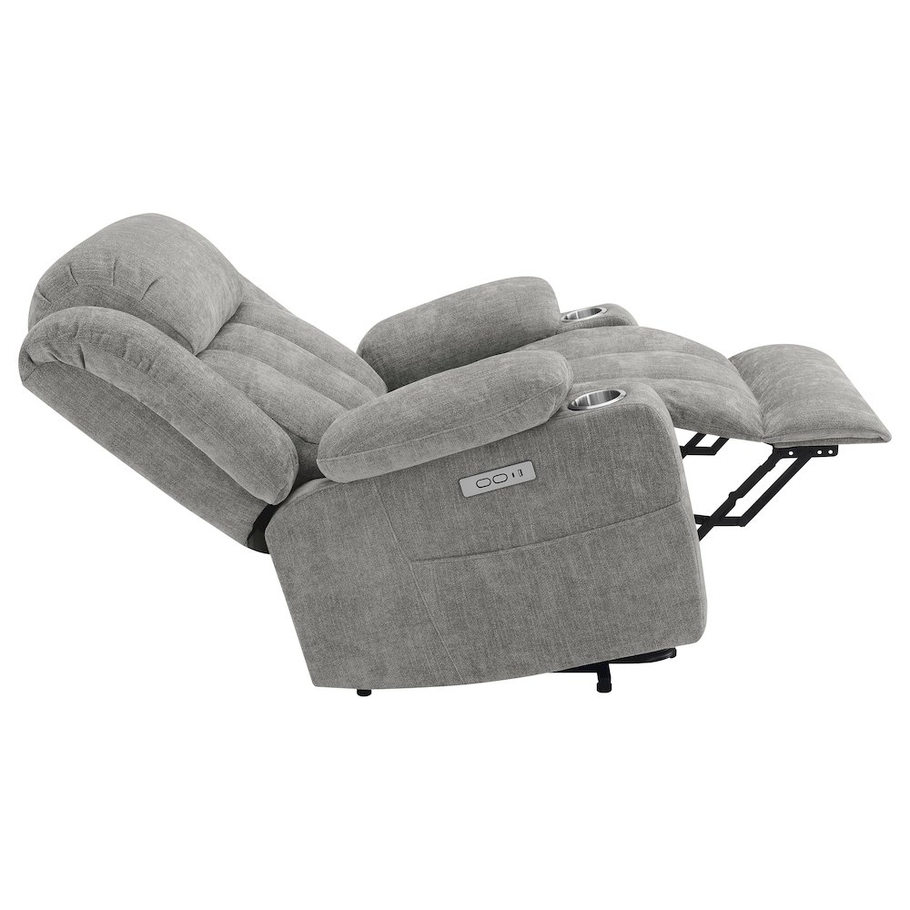 Houston Upholstered Power Lift Recliner Grey. Picture 11