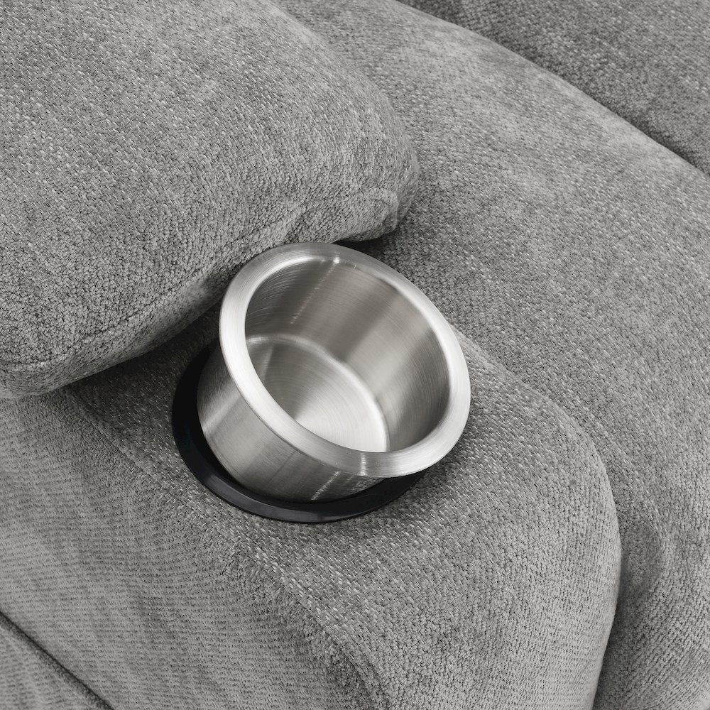 Houston Upholstered Power Lift Recliner Grey. Picture 16