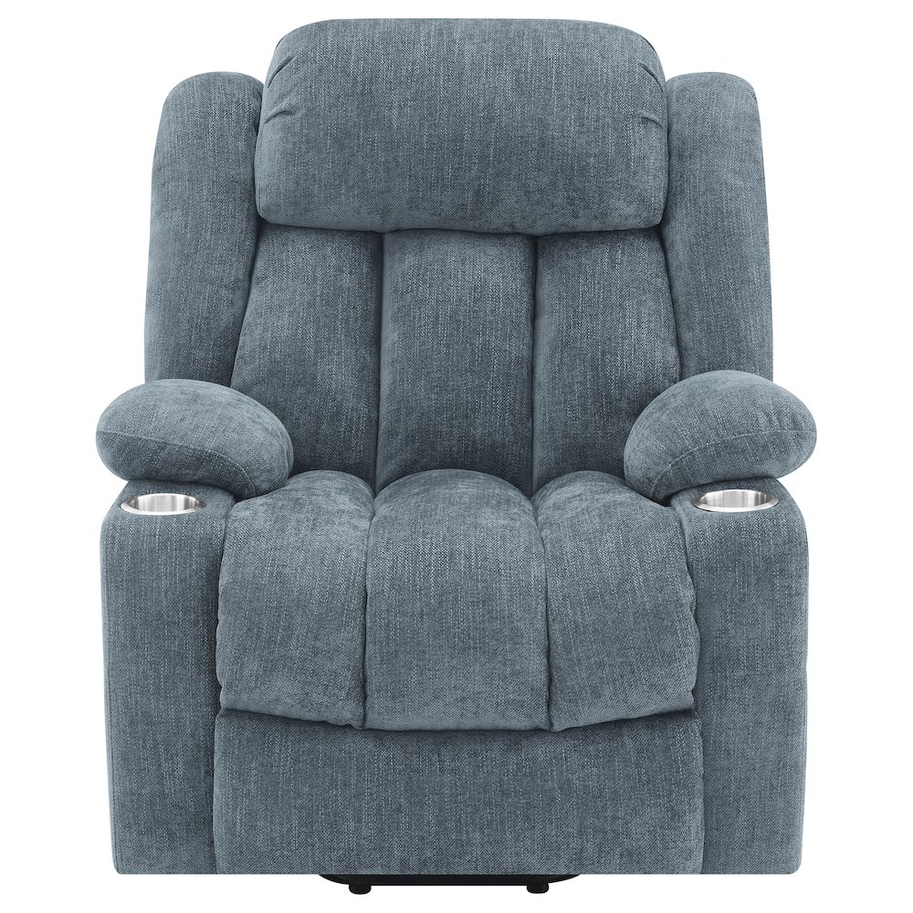 Houston Upholstered Power Lift Recliner Slate Blue. Picture 5