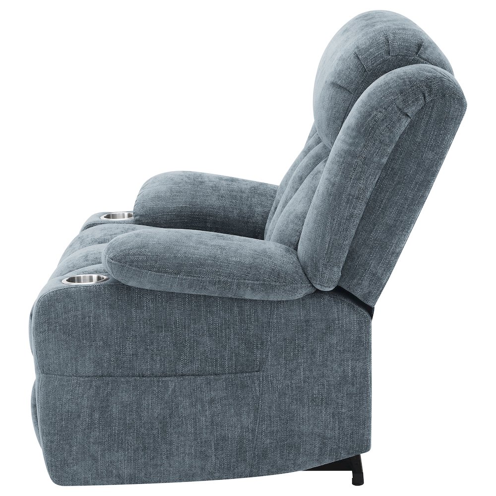Houston Upholstered Power Lift Recliner Slate Blue. Picture 7