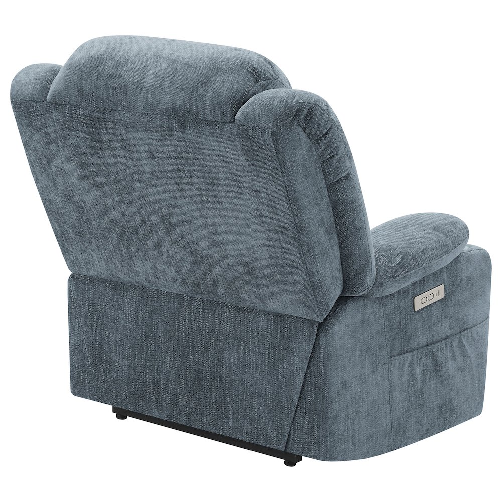 Houston Upholstered Power Lift Recliner Slate Blue. Picture 9