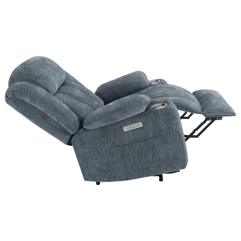 Houston Upholstered Power Lift Recliner Slate Blue. Picture 11