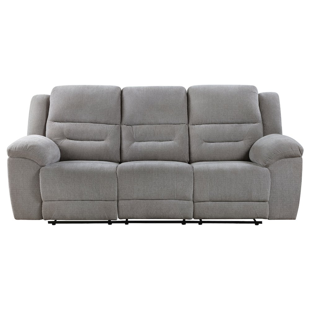 Gilson Chenille Upholstered Reclining Sofa Grey. Picture 4