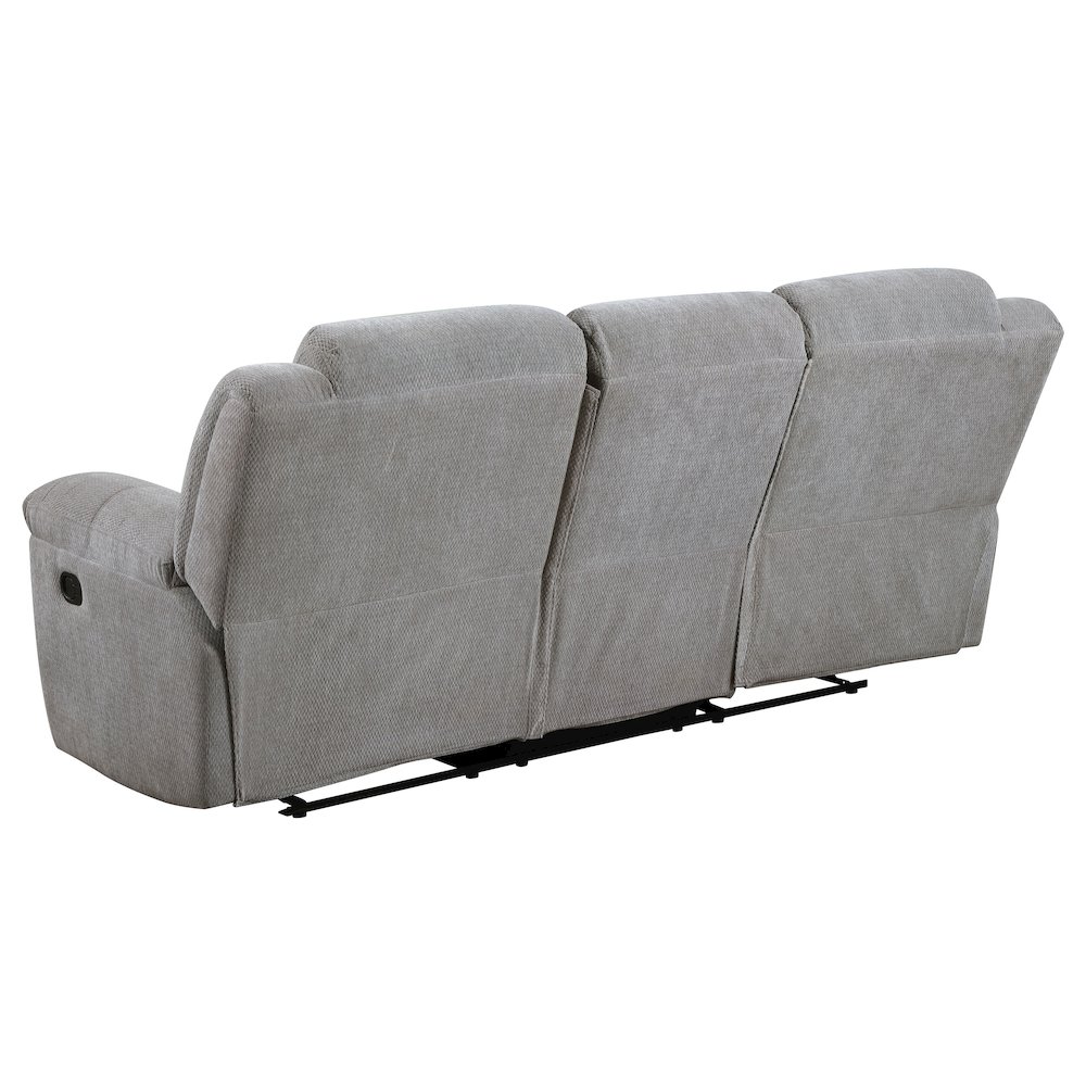 Gilson Chenille Upholstered Reclining Sofa Grey. Picture 5