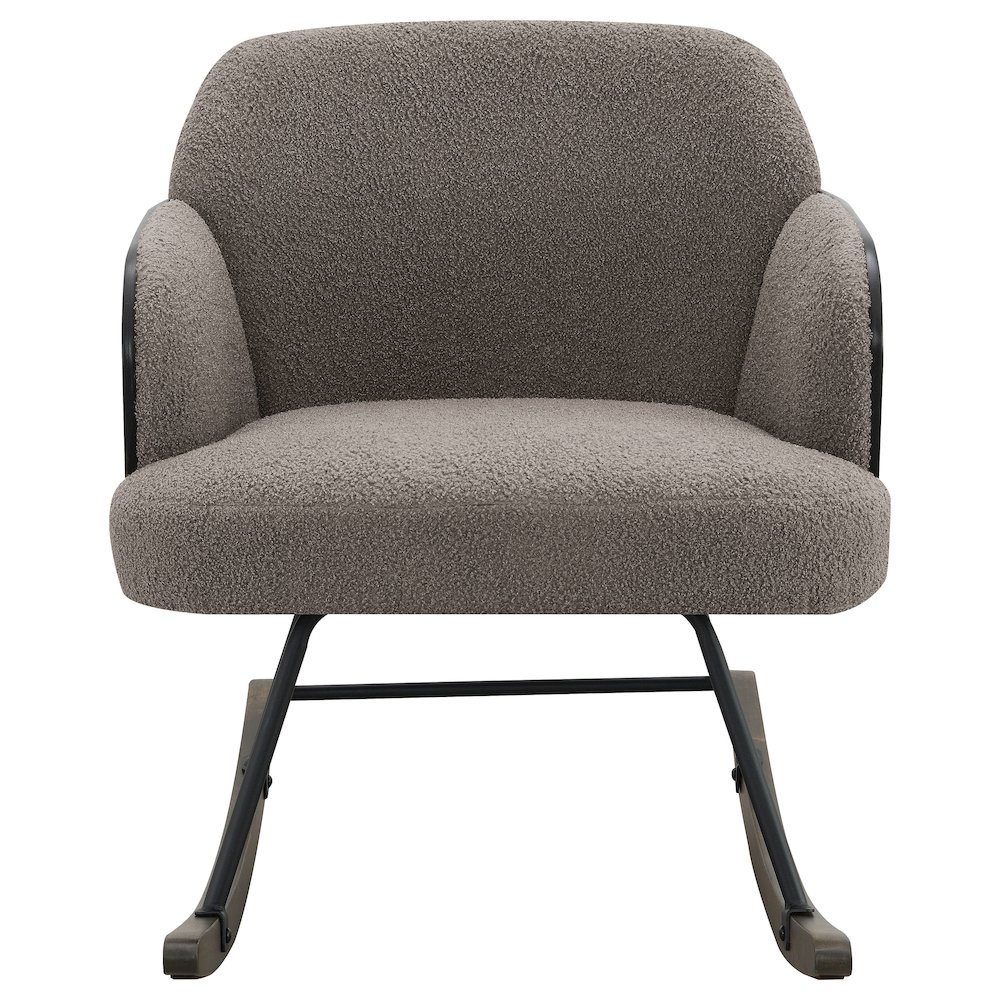 Paige Boucle Upholstered Mid Back Rocking Chair Taupe. Picture 3