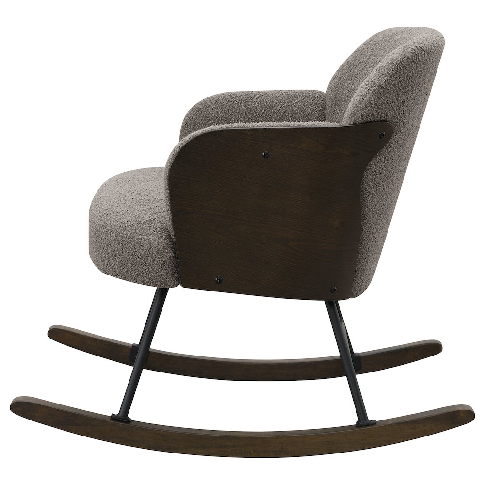 Paige Boucle Upholstered Mid Back Rocking Chair Taupe. Picture 5