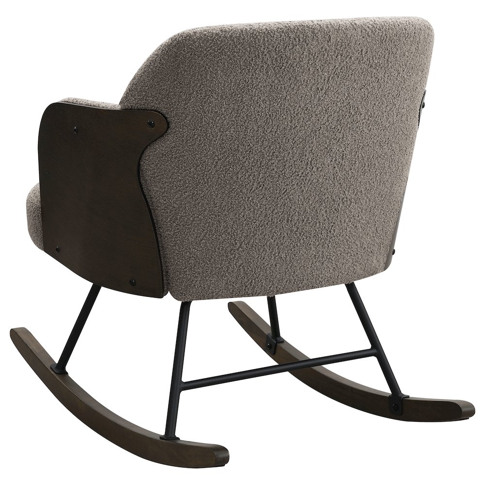 Paige Boucle Upholstered Mid Back Rocking Chair Taupe. Picture 6
