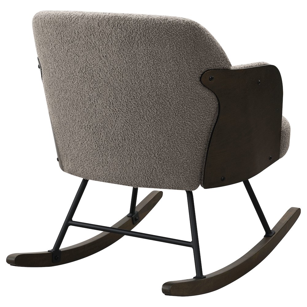Paige Boucle Upholstered Mid Back Rocking Chair Taupe. Picture 7