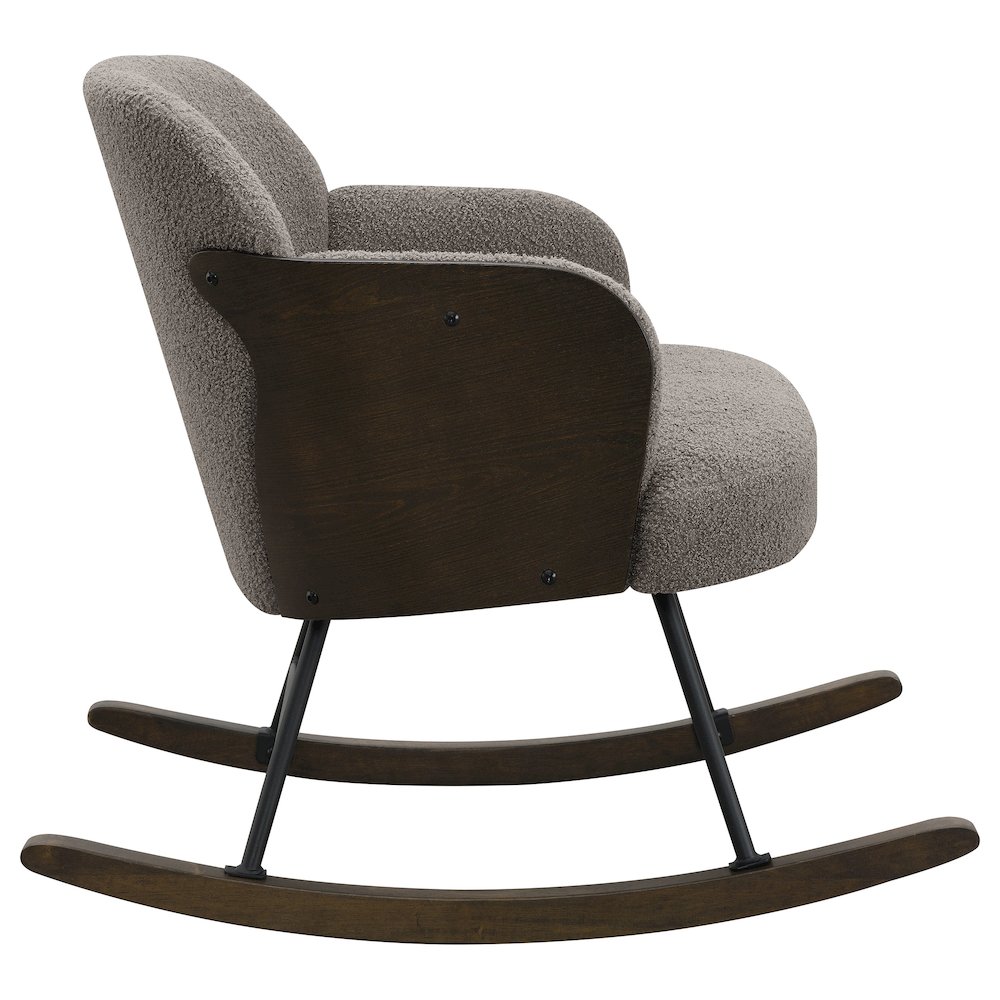 Paige Boucle Upholstered Mid Back Rocking Chair Taupe. Picture 8