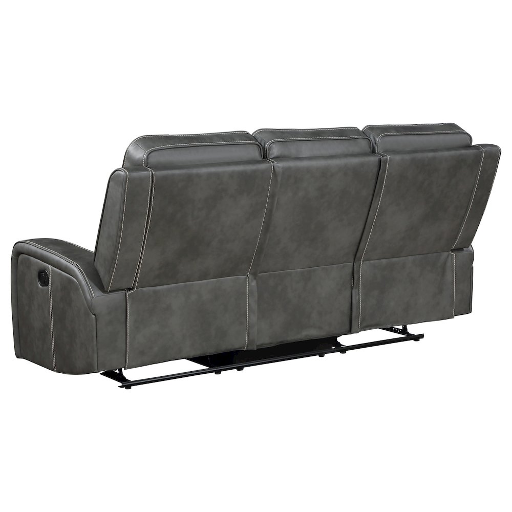 Raelynn Upholstered Track Arm Motion Sofa Grey. Picture 5