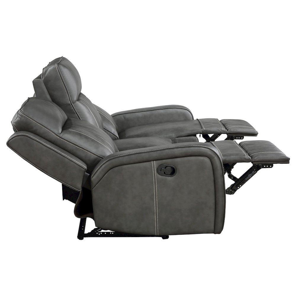 Raelynn Upholstered Track Arm Motion Sofa Grey. Picture 7