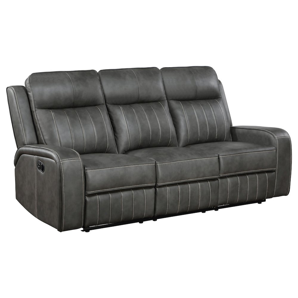 Raelynn 2-piece Upholstered Reclining Sofa Set Grey. Picture 3