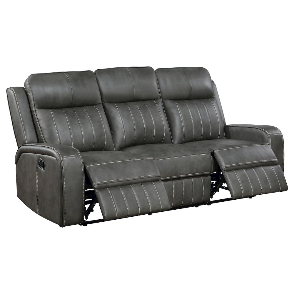 Raelynn 2-piece Upholstered Reclining Sofa Set Grey. Picture 4