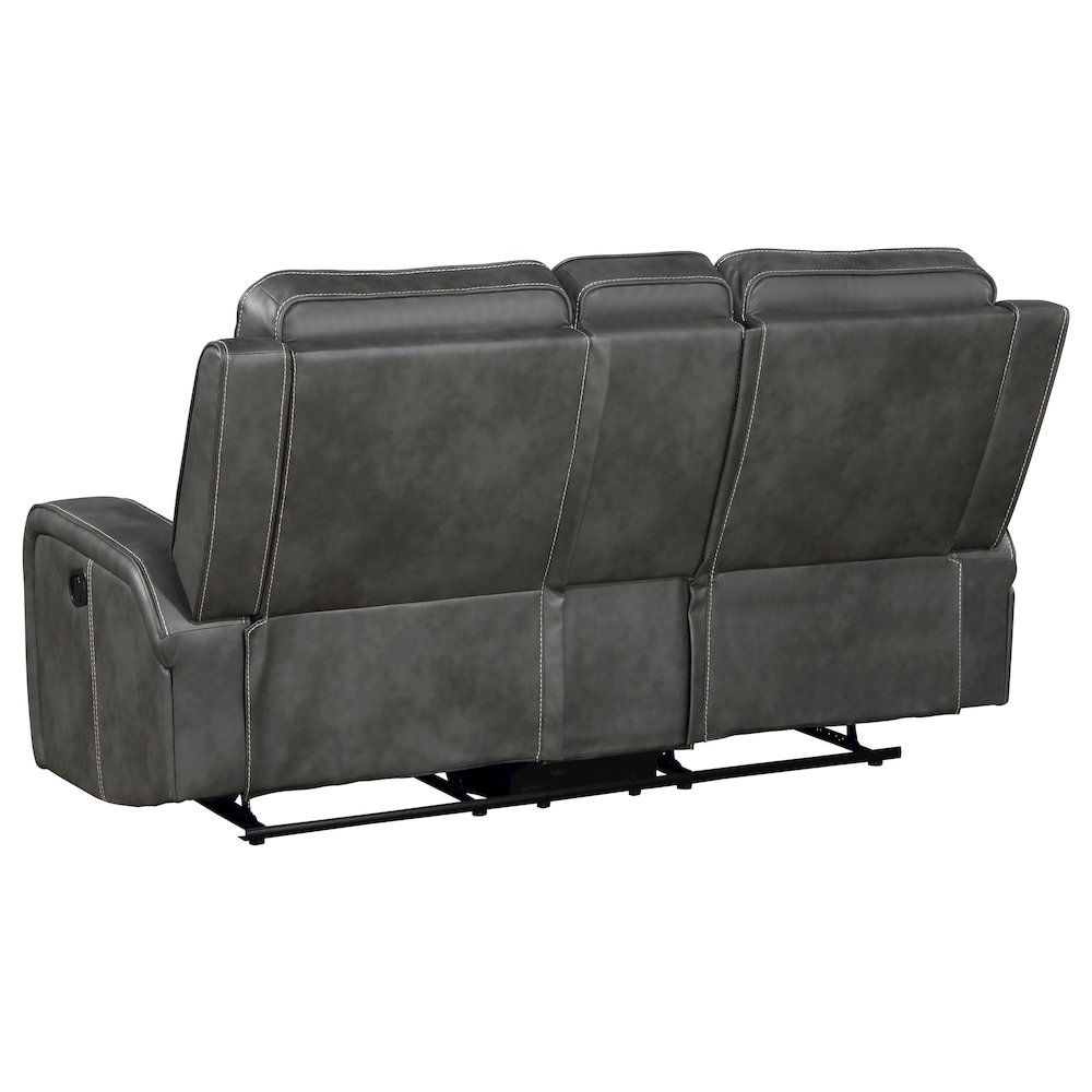 Raelynn Upholstered Track Arm Motion Loveseat Grey. Picture 5
