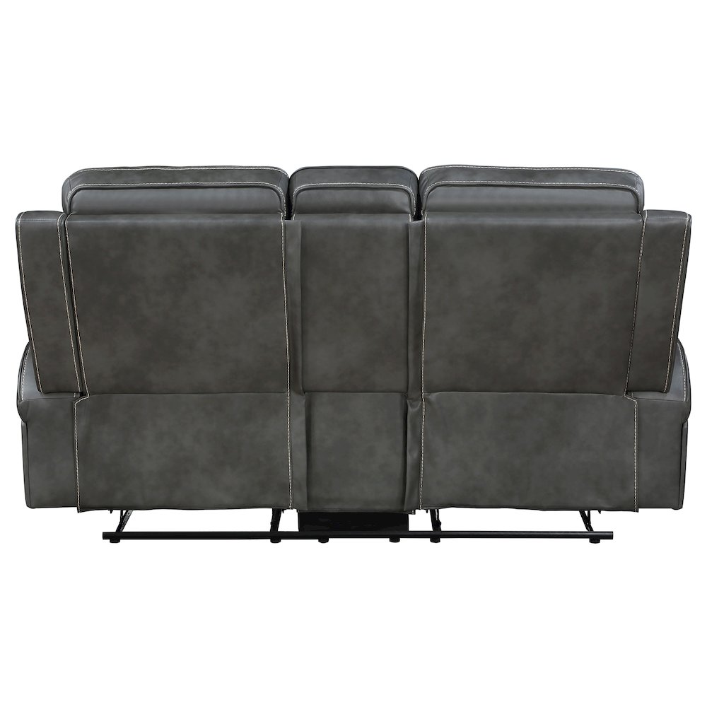 Raelynn Upholstered Track Arm Motion Loveseat Grey. Picture 6