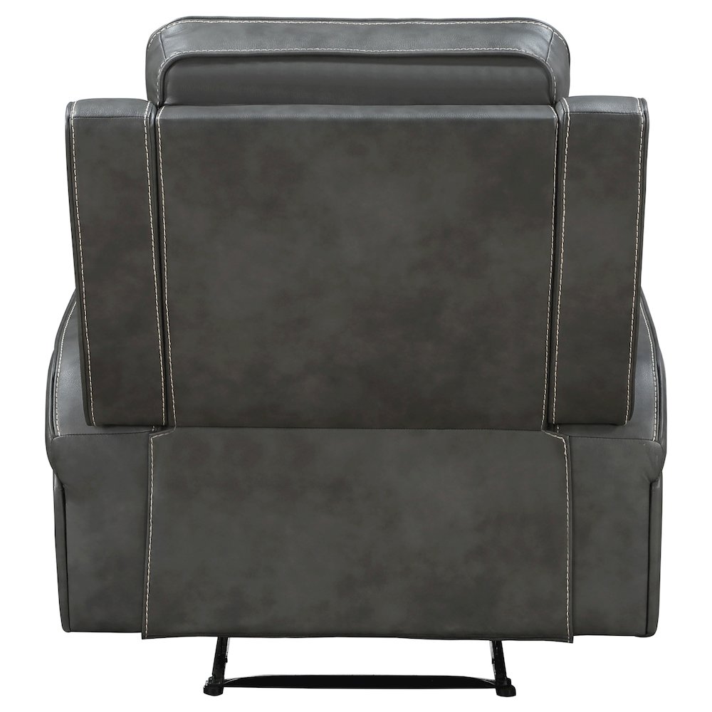 Raelynn Upholstered Track Arm Recliner Grey. Picture 6