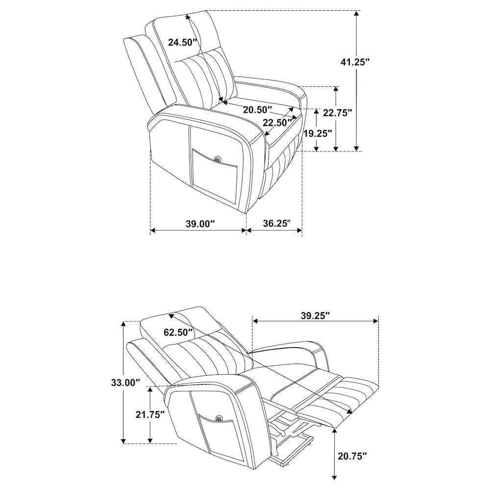 Raelynn Upholstered Power Lift Recliner Chair Grey. Picture 11