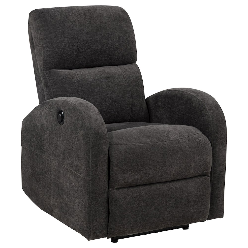 Grant Fabric Upholstered Power Recliner Chair Charcoal Grey. Picture 4