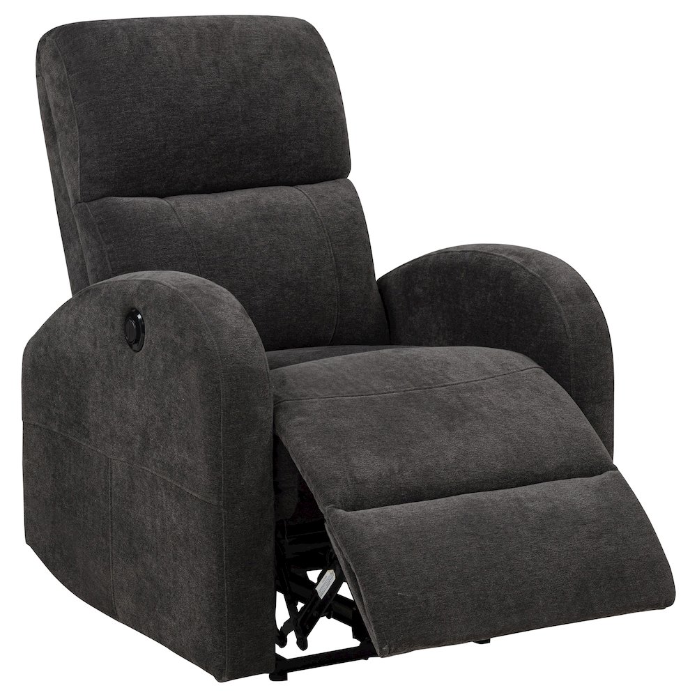 Grant Fabric Upholstered Power Recliner Chair Charcoal Grey. Picture 1