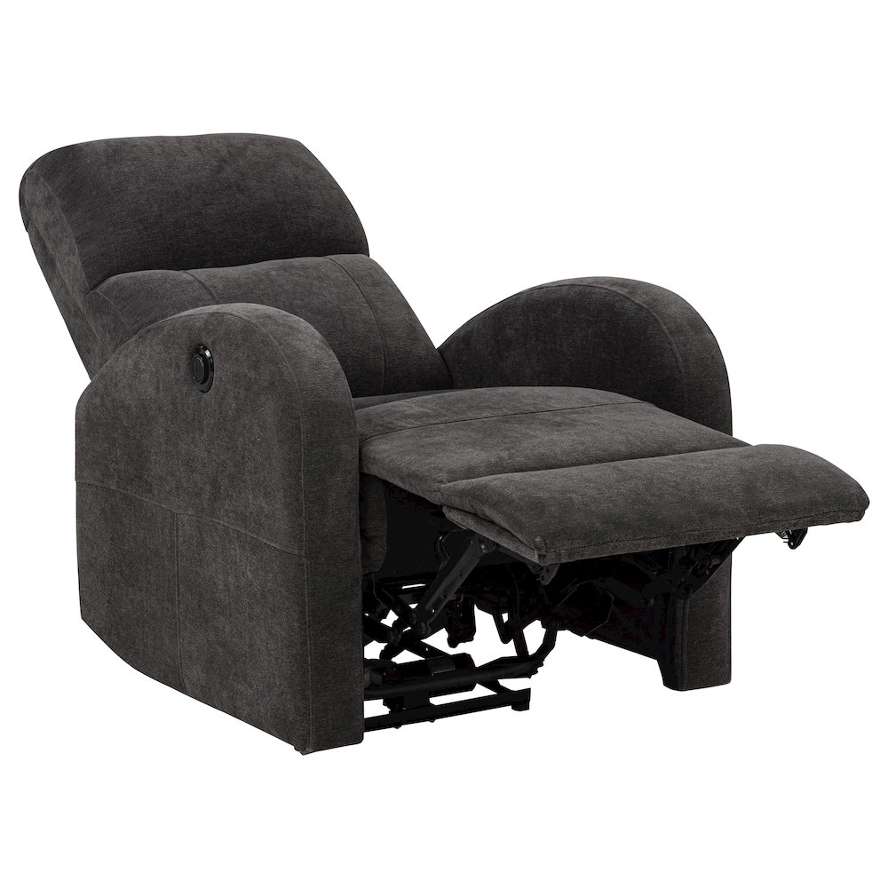 Grant Fabric Upholstered Power Recliner Chair Charcoal Grey. Picture 5