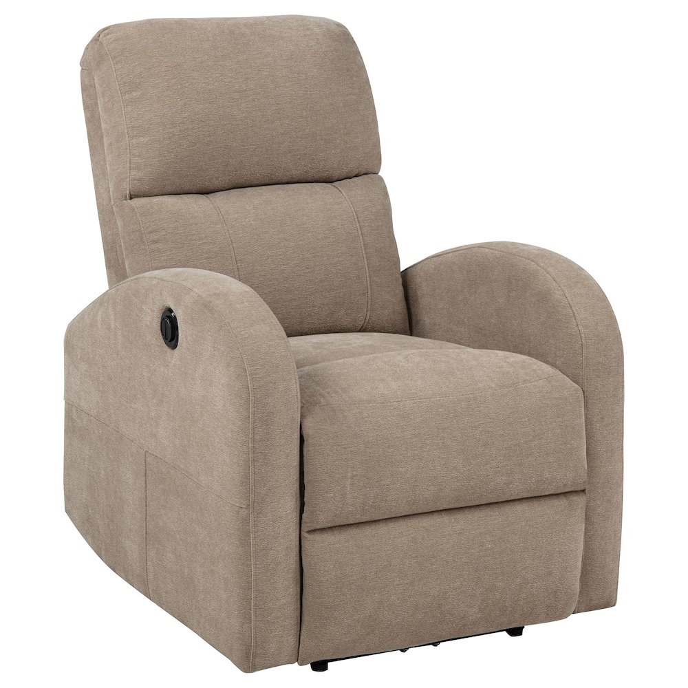 Grant Fabric Upholstered Power Recliner Chair Camel. Picture 4