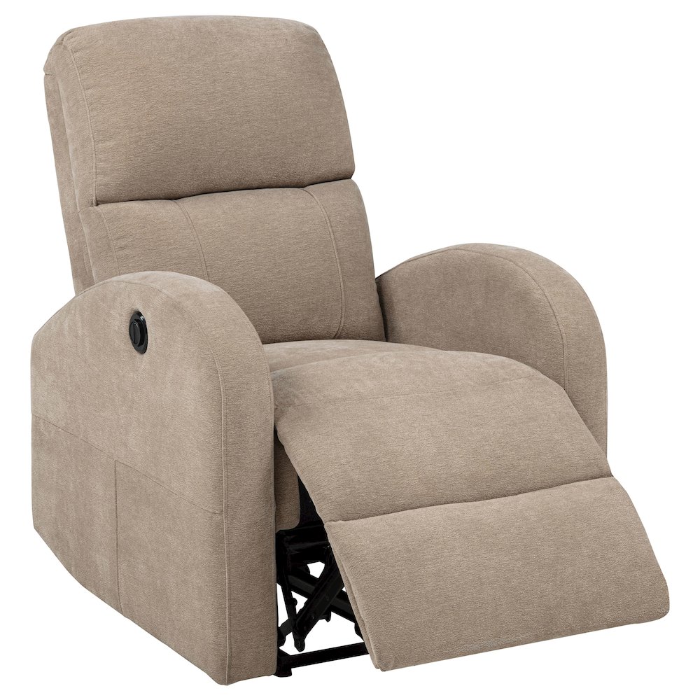 Grant Fabric Upholstered Power Recliner Chair Camel. Picture 1