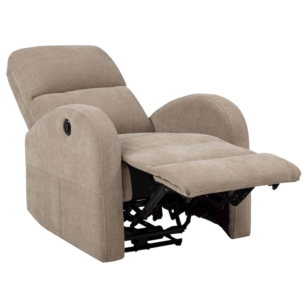 Grant Fabric Upholstered Power Recliner Chair Camel. Picture 5