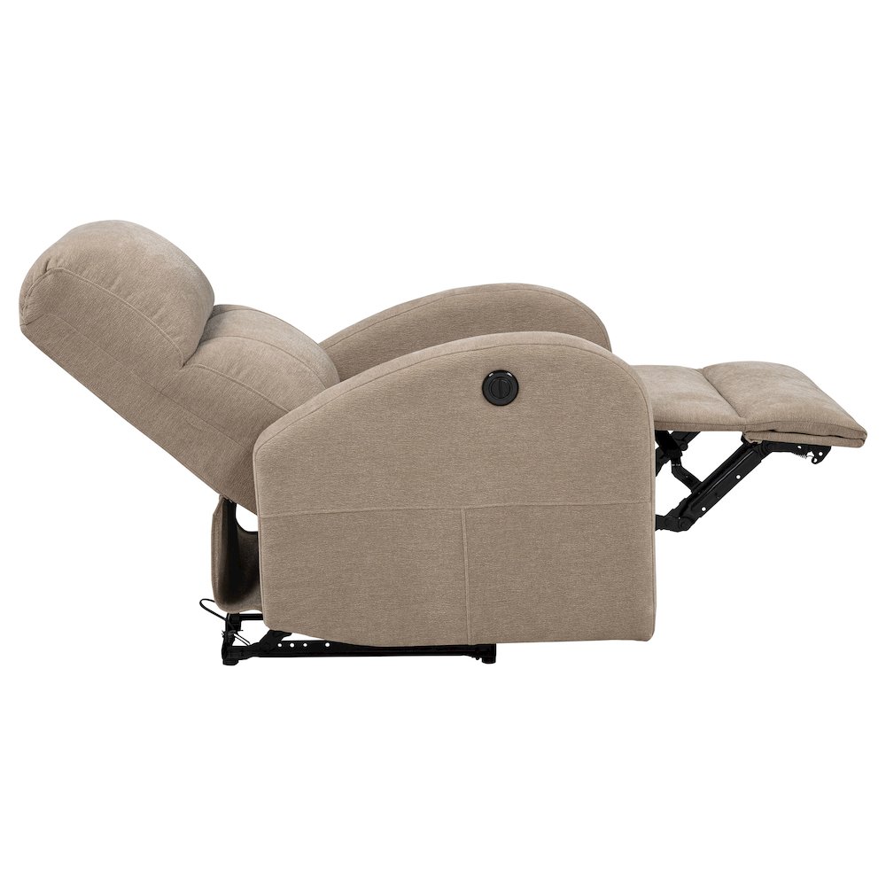 Grant Fabric Upholstered Power Recliner Chair Camel. Picture 7