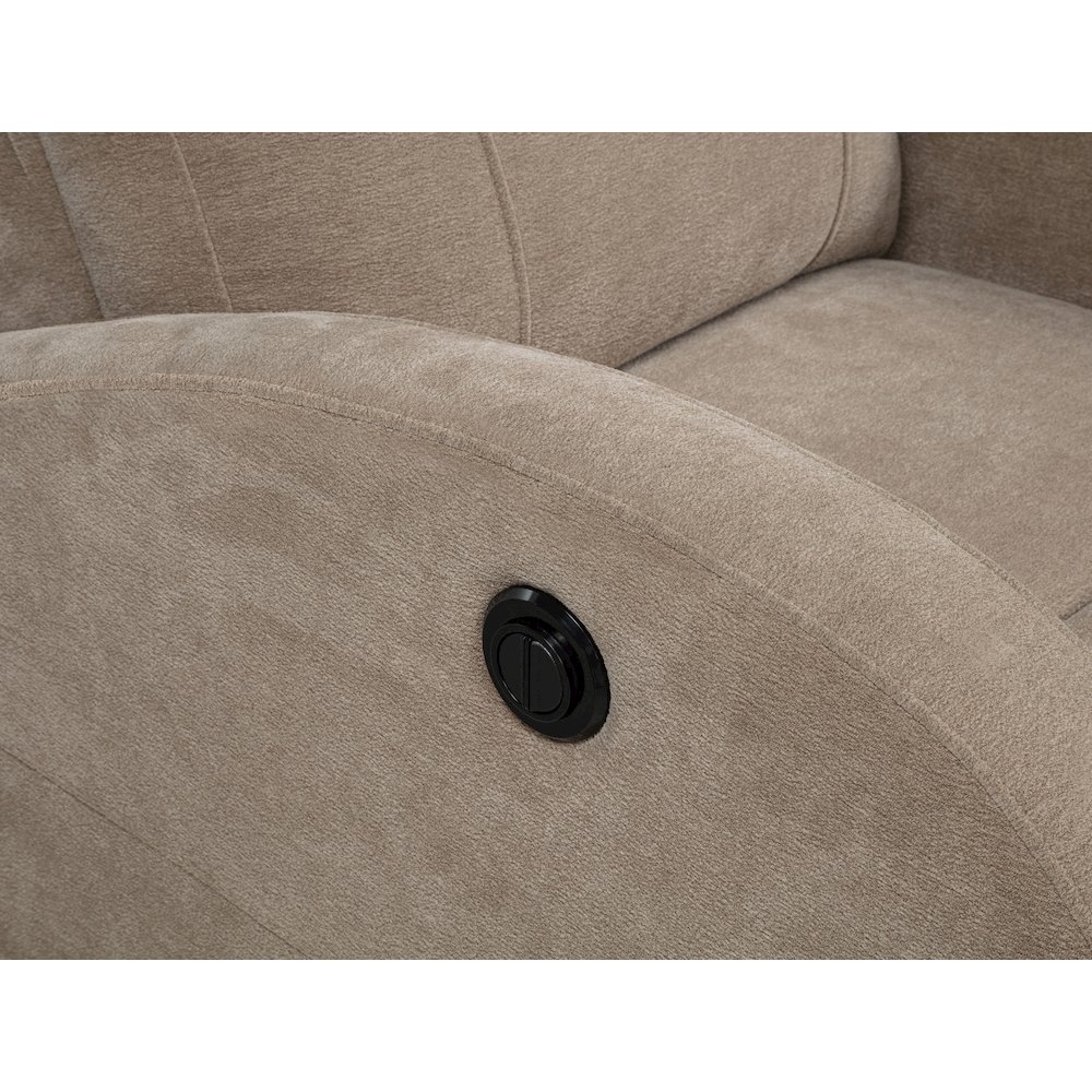 Grant Fabric Upholstered Power Recliner Chair Camel. Picture 9