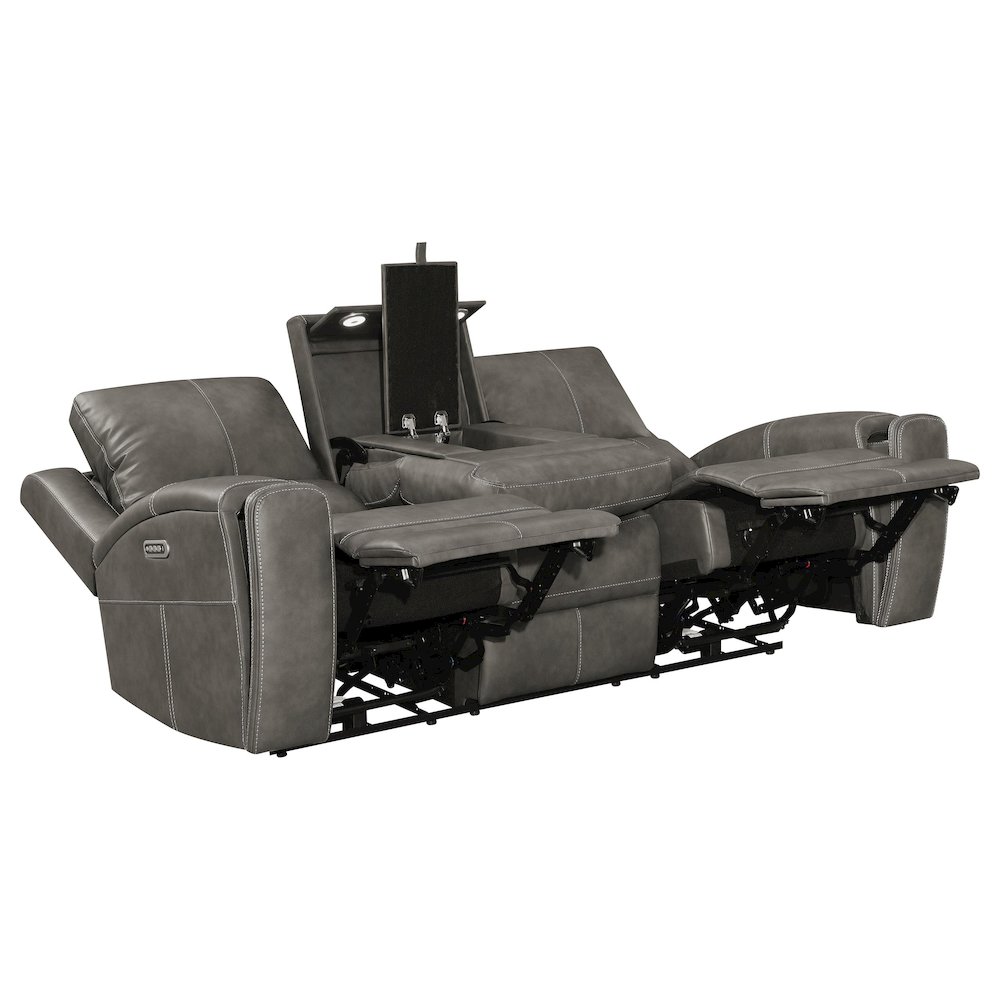 Brickston Triple Power Reclining Sofa Charcoal. Picture 2
