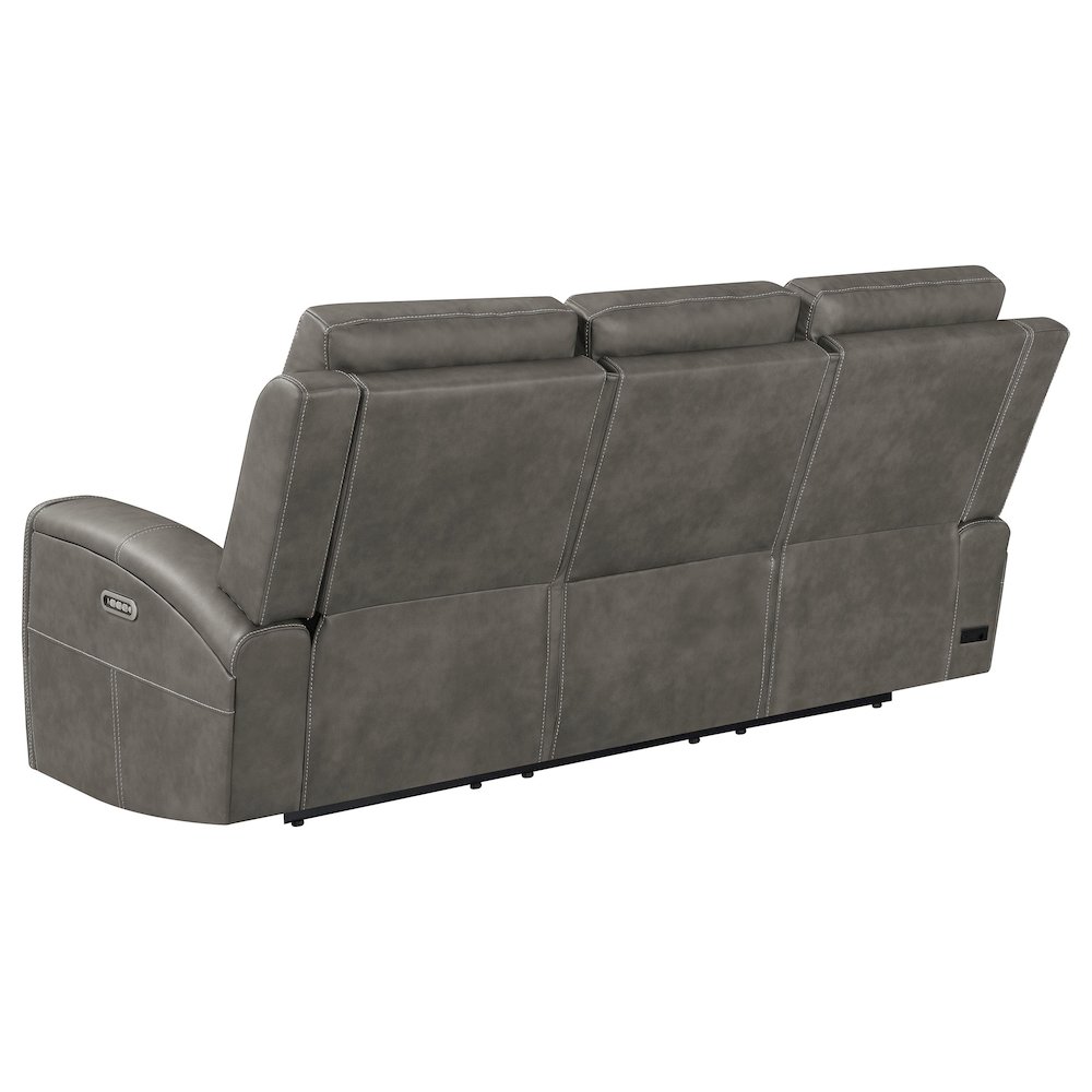 Brickston Triple Power Reclining Sofa Charcoal. Picture 6