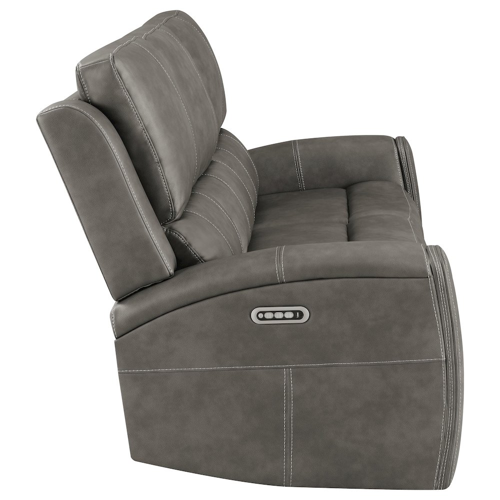 Brickston Triple Power Reclining Sofa Charcoal. Picture 8