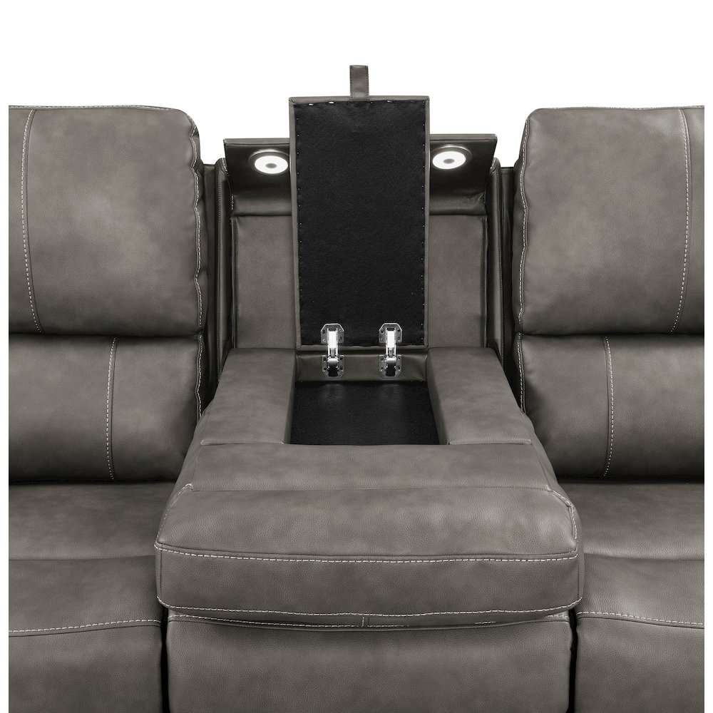 Brickston Triple Power Reclining Sofa Charcoal. Picture 10
