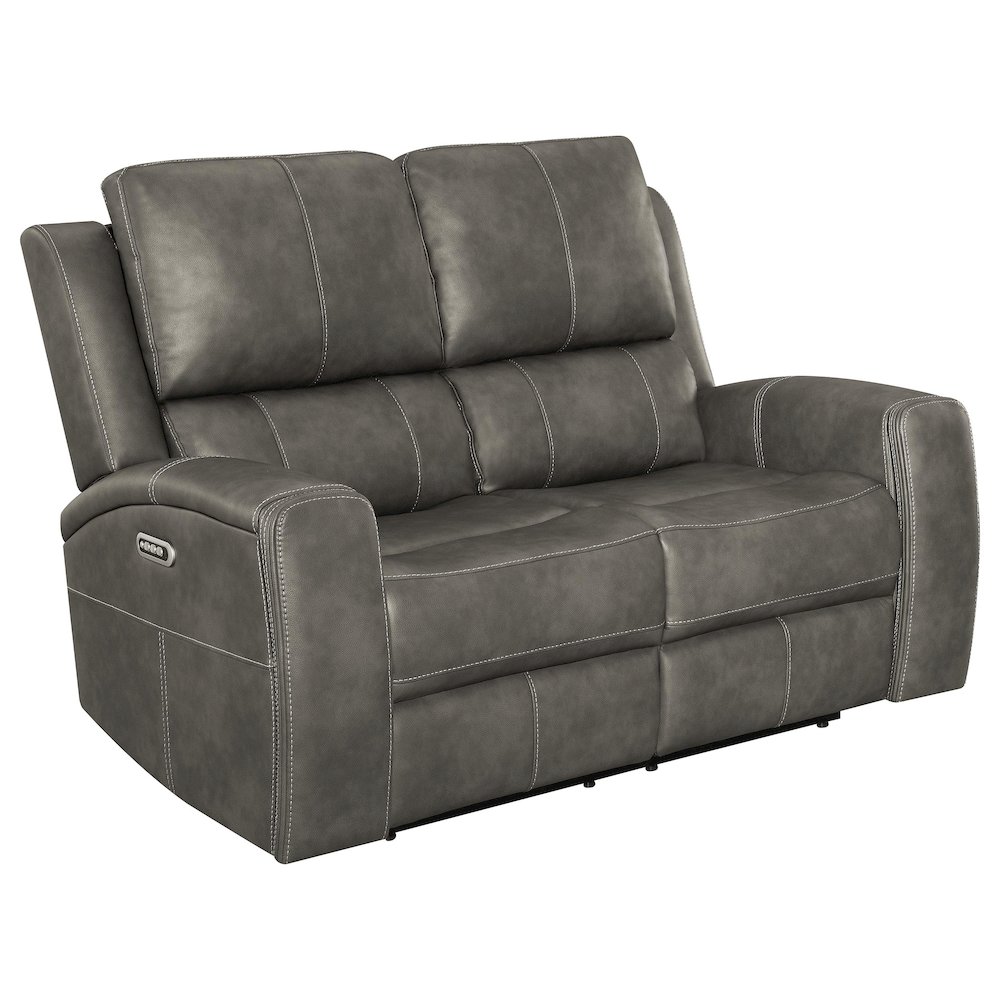 Brickston Triple Power Reclining Loveseat Charcoal. Picture 1
