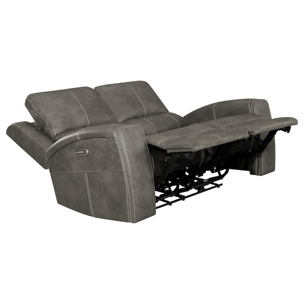 Brickston Triple Power Reclining Loveseat Charcoal. Picture 2