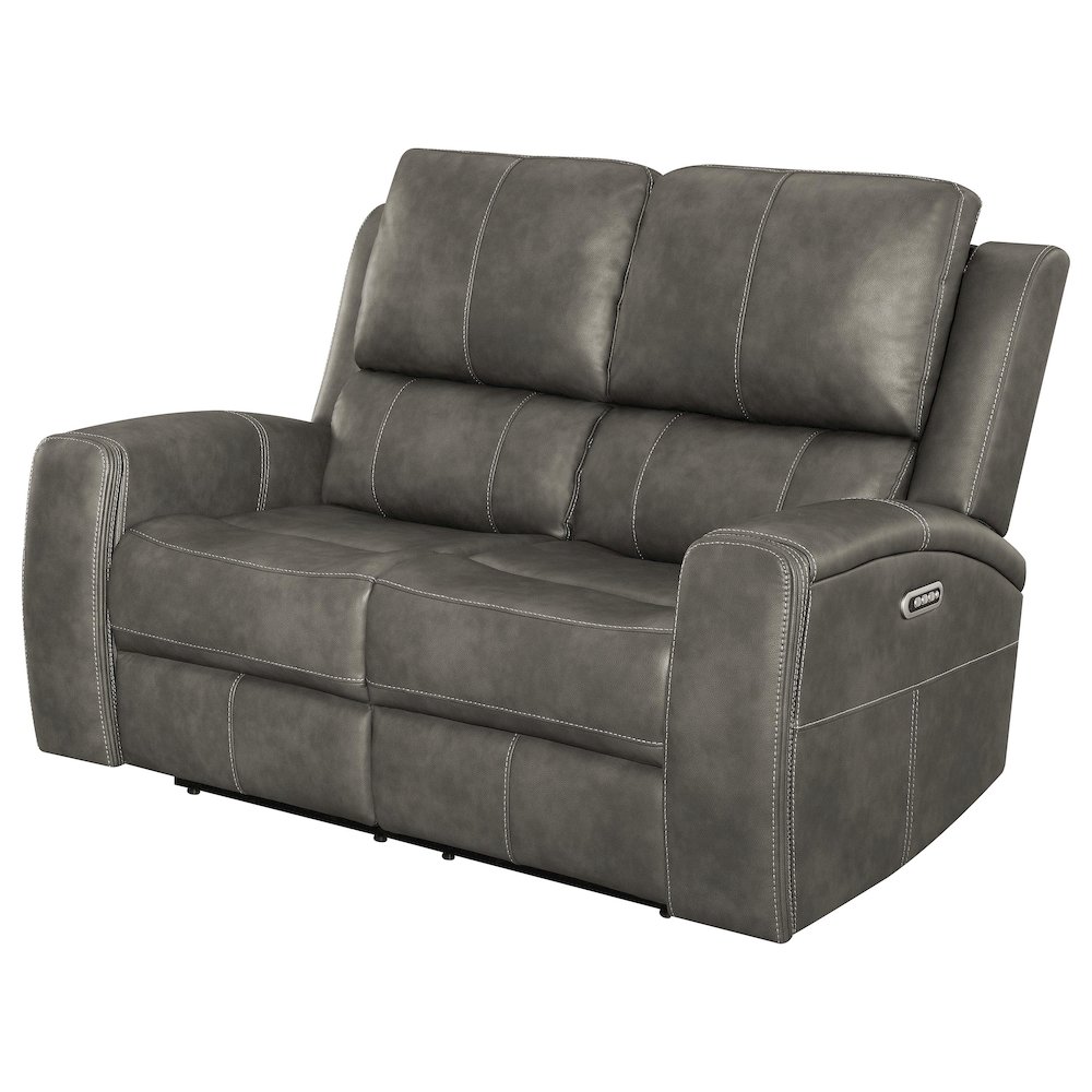 Brickston Triple Power Reclining Loveseat Charcoal. Picture 4