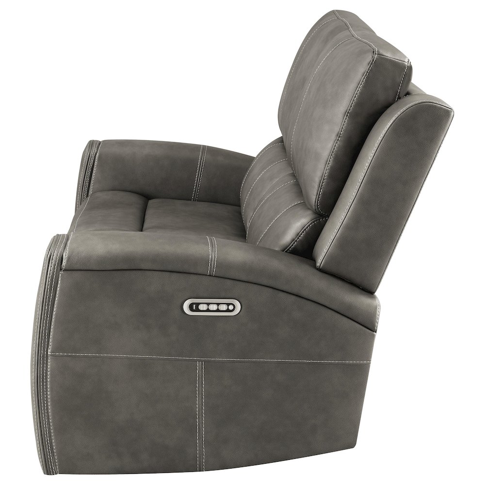Brickston Triple Power Reclining Loveseat Charcoal. Picture 5