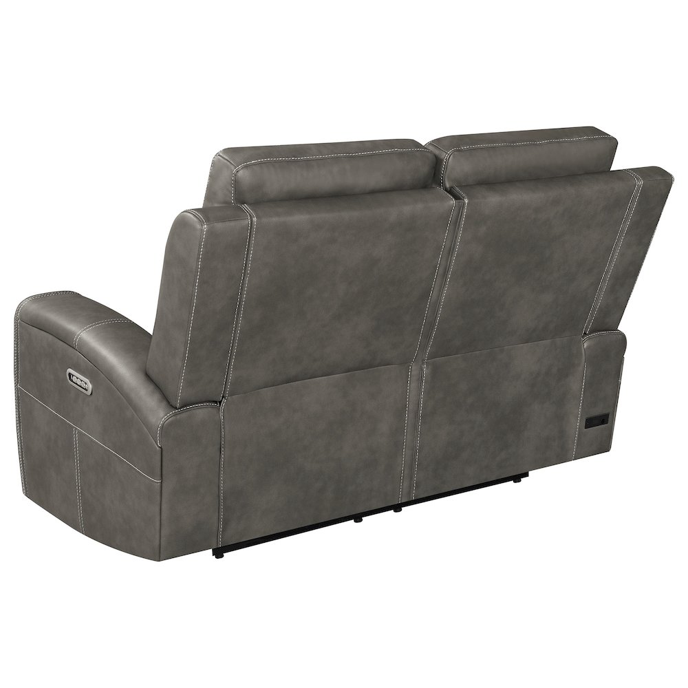 Brickston Triple Power Reclining Loveseat Charcoal. Picture 6