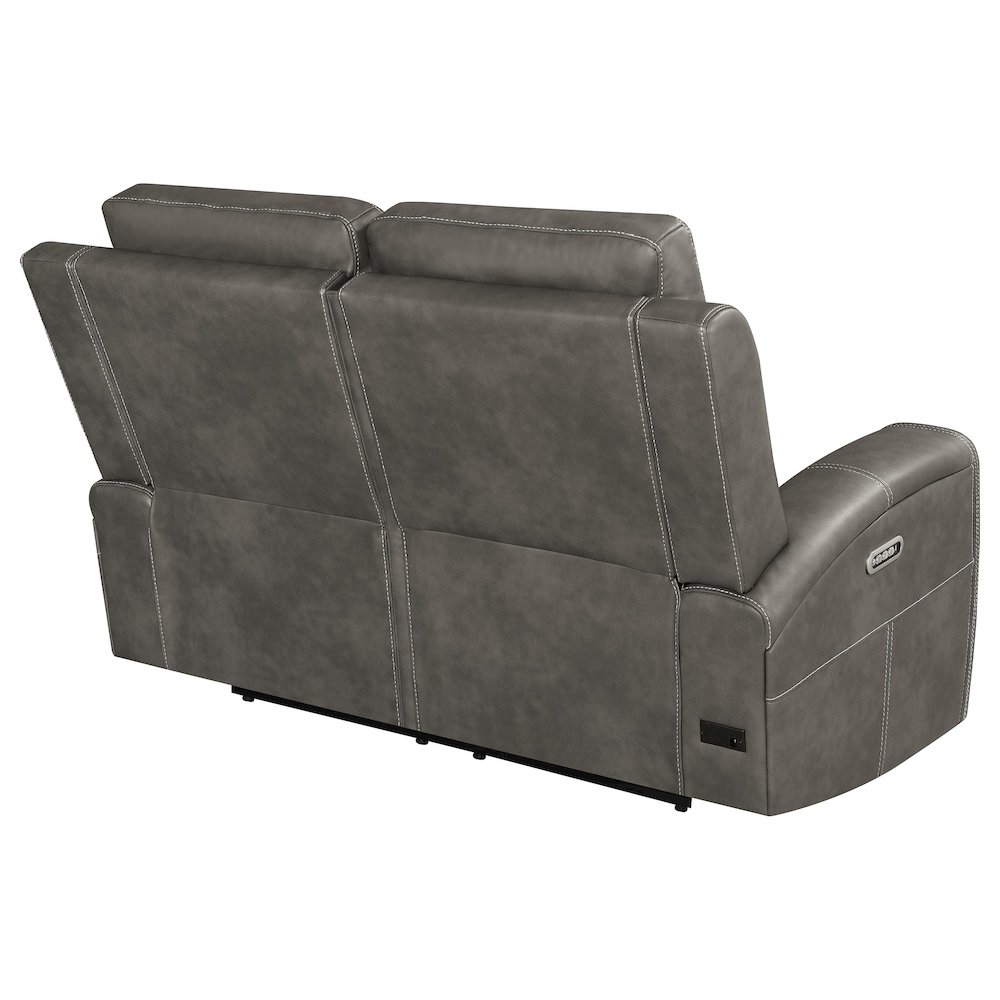 Brickston Triple Power Reclining Loveseat Charcoal. Picture 7