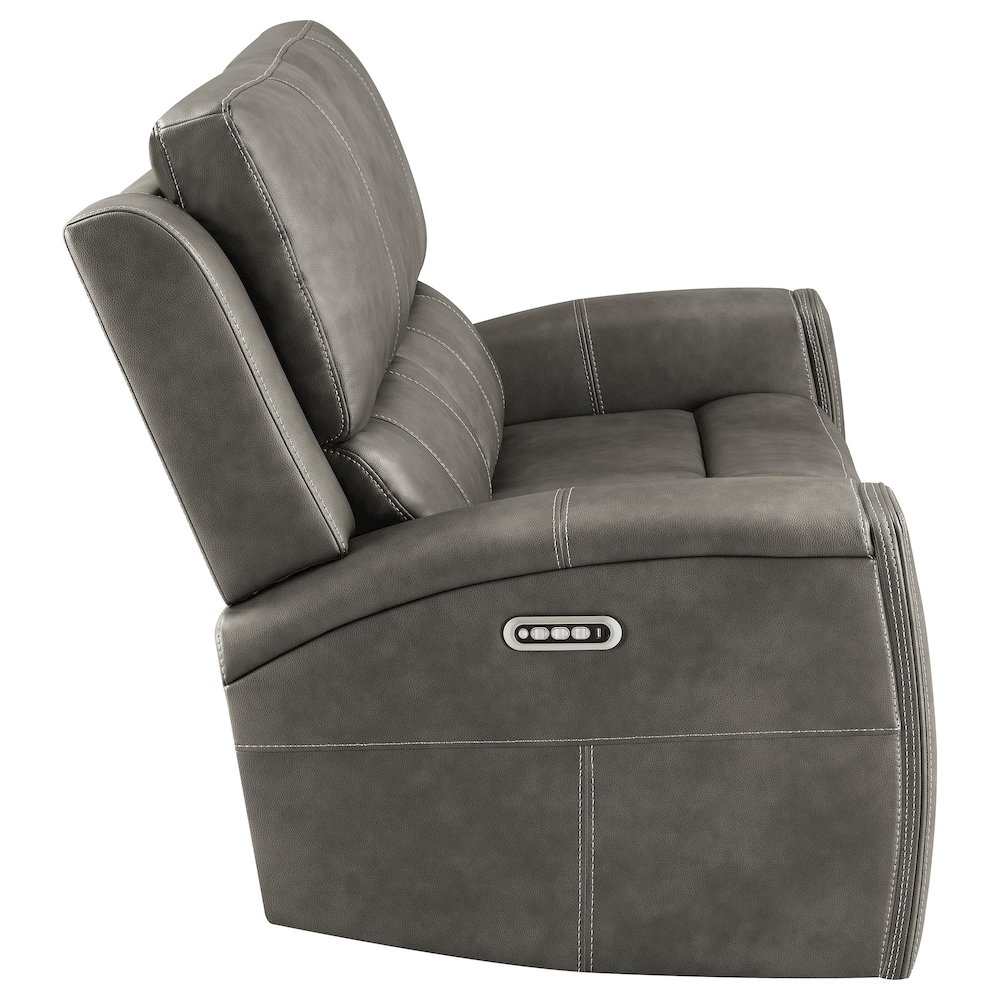 Brickston Triple Power Reclining Loveseat Charcoal. Picture 8
